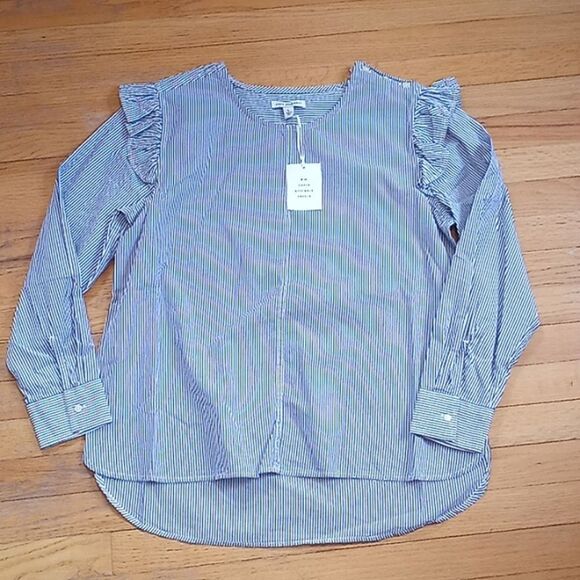 Women's Button Shoulder Blouse with Long Sleeves Size S - Picture 3 of 6